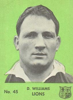 1968 Playtime Rugby Gum Famous Rugby Players - Green #45 Denzil Williams Front